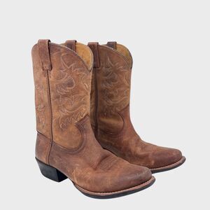 Ariat Heritage Womens Boots Brown Leather Mid Calf Pull On Cowgirl Roper US 4